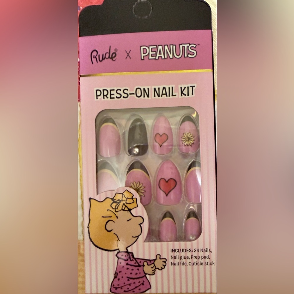 Rude Cosmetics Peanuts Press On Nail Kit Featuring the Character Sally
